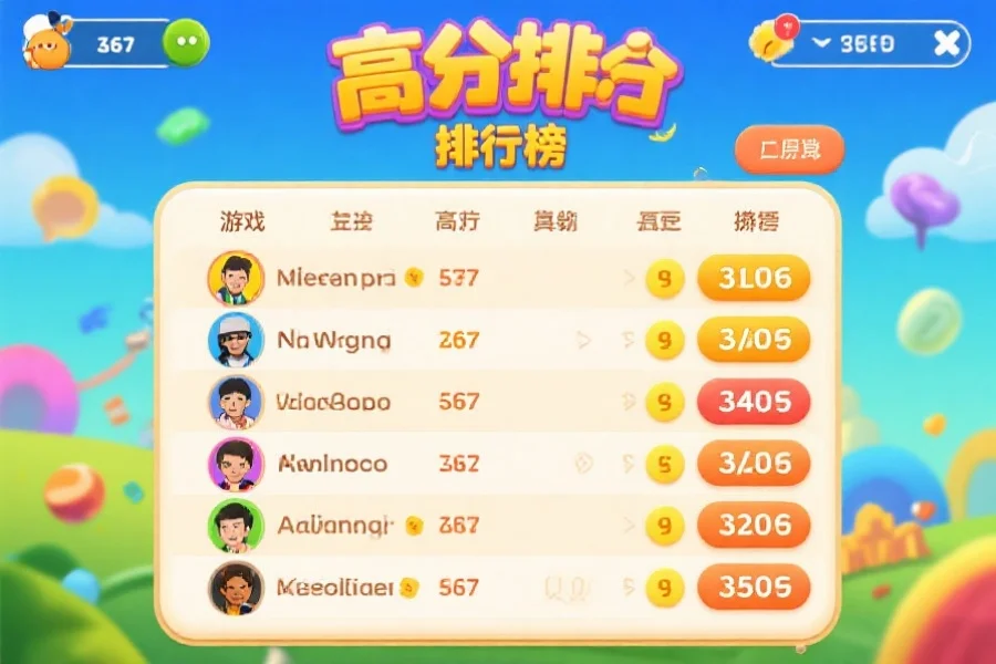 游戏高分排行榜界面
